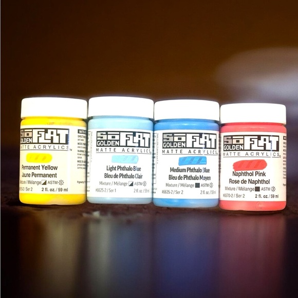 Lot of 13 Golden SoFlat Matte Acrylic 2 oz Paint Jars, Swapping is available - Picture 3 of 4